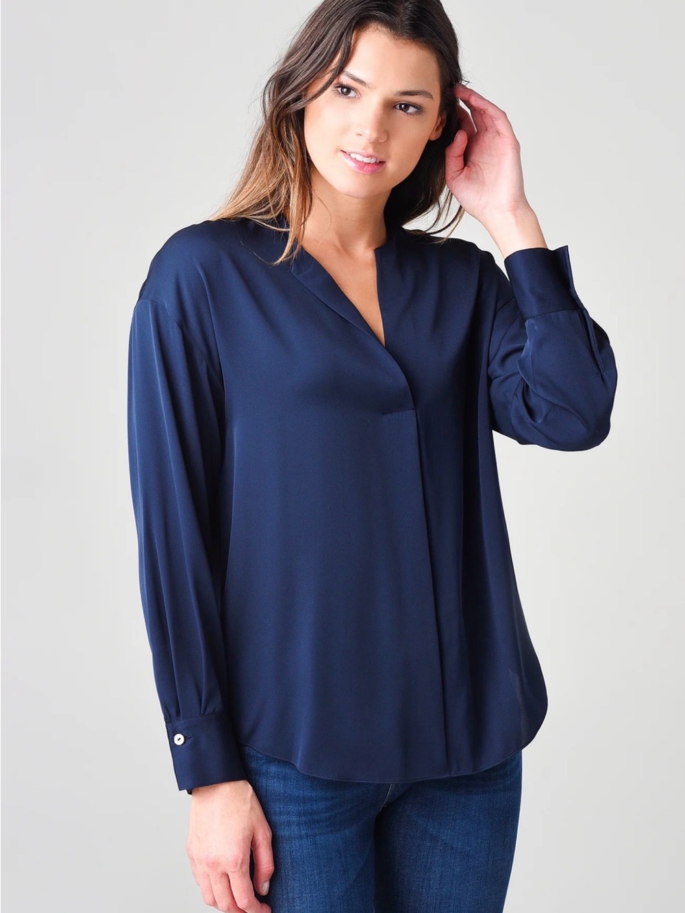 Vince Silk Popover Blouse